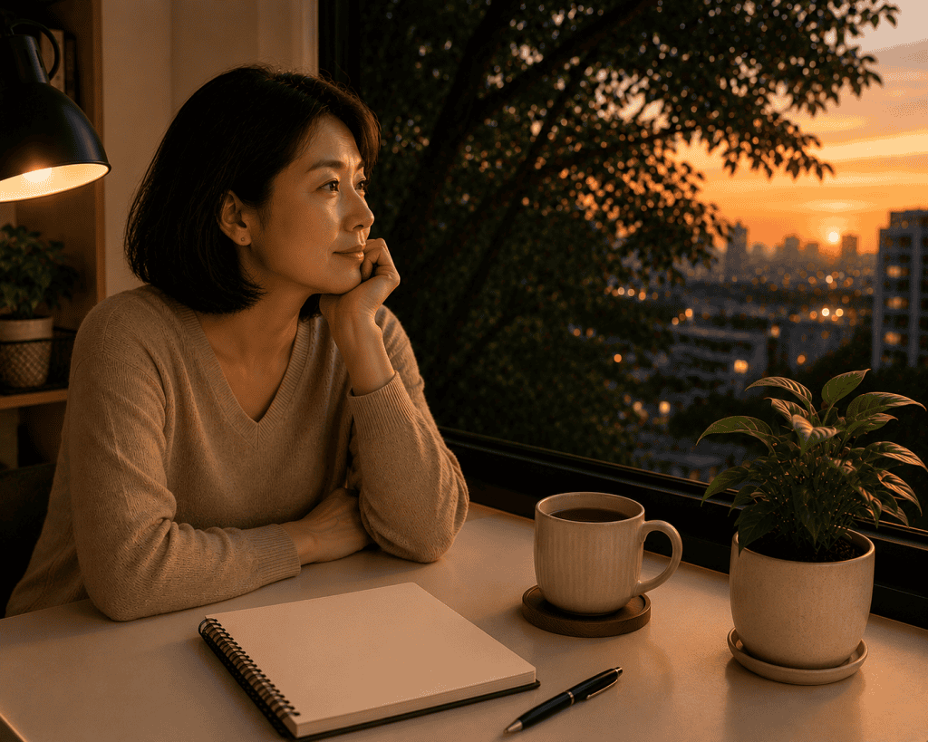 Quiet reflective moment by a window — asking whether I was really ready for FIRE